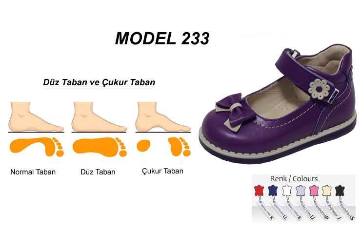 Düz ve Çukur Taban Çocuk Ayakkabısı Model 233