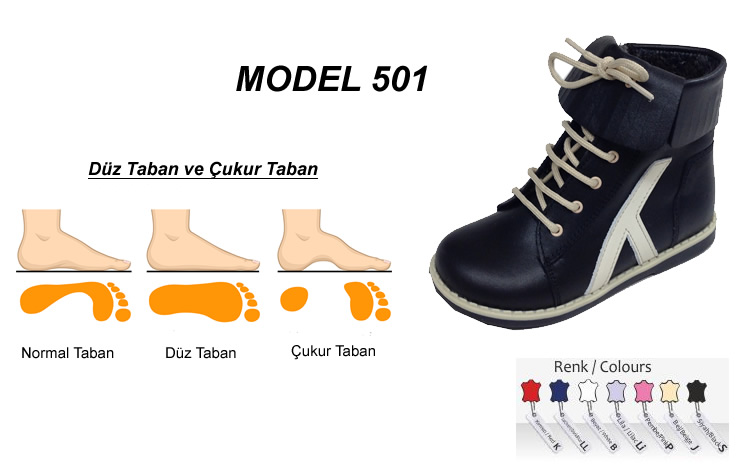 Çocuk İçe ve Dışa Basma Düz Taban Yüksek Botu Model 501